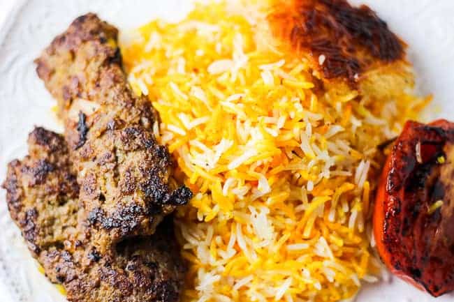 Stovetop Beef Kabob and Basmati Rice (Chelow Kabob Deegi)