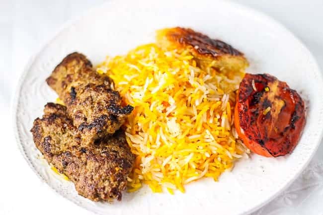 Stovetop Beef Kabob and Basmati Rice (Chelow Kabob Deegi)