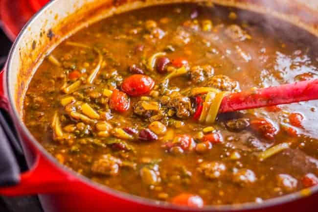 Hearty Persian Beef, Beans, and Herb Soup (Aash Reshteh Azeri)