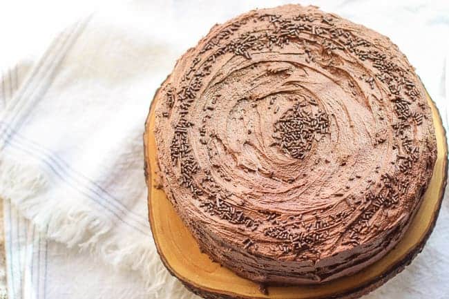 Vanilla Cake with Chocolate Frosting