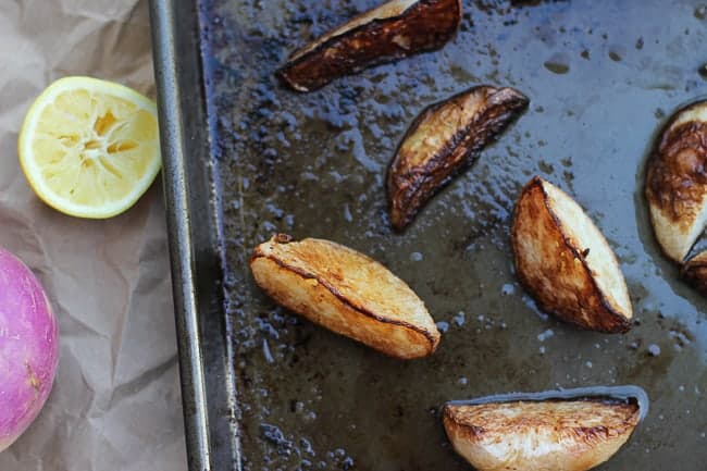 easy roasted turnips with lemon